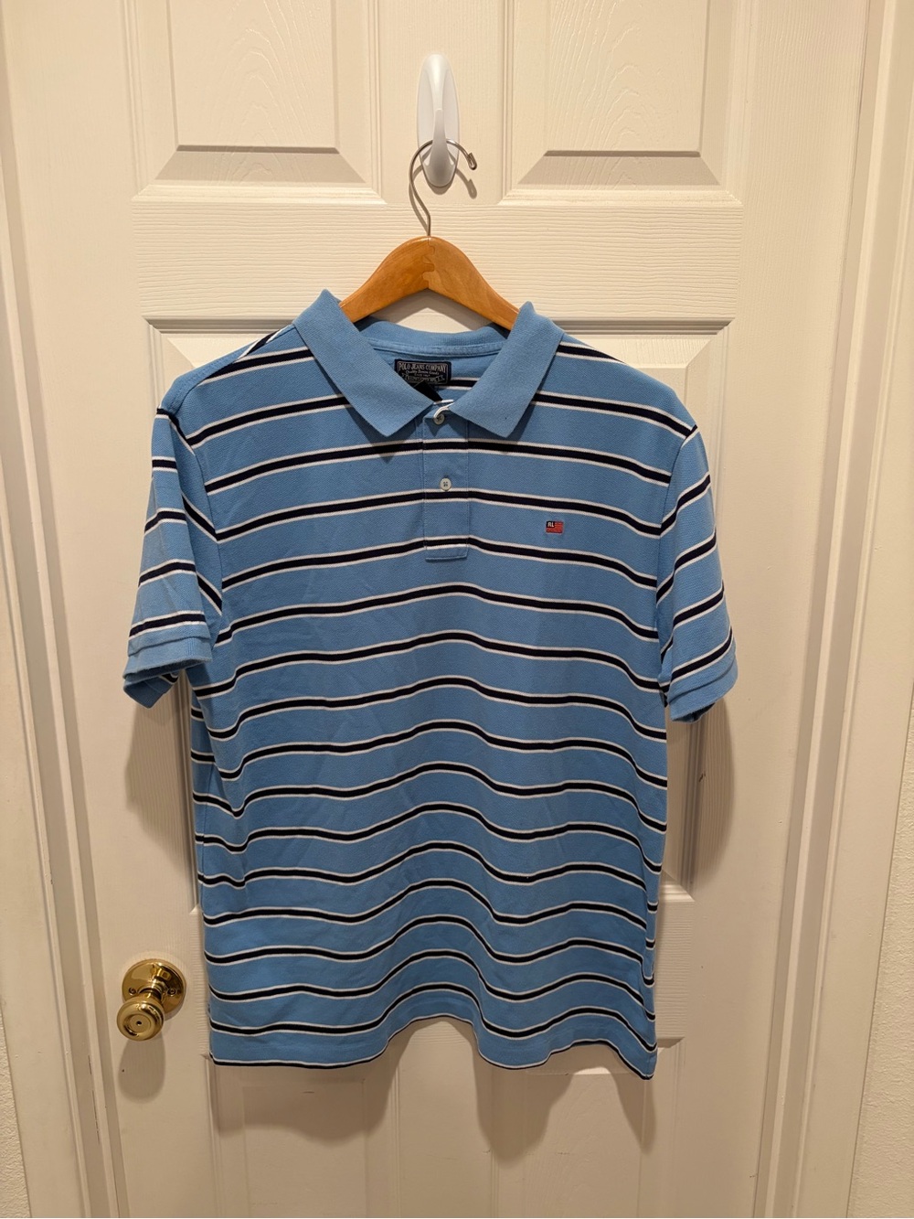 Polo Jeans Co. Ralph Lauren Men's XL Blue/White/Navy Striped Cotton Polo